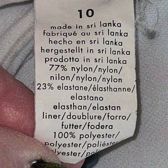 Calvin Klein Blue And Purple Print One Shoulder One Piece Swimsuit - Picture 7 of 7